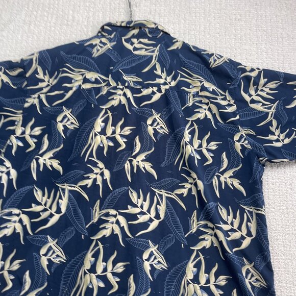 Cache Creek Hawaiian Aloha Shirt Men’s XL Floral Palm Tree AOP Blue / White Read - Picture 14 of 14